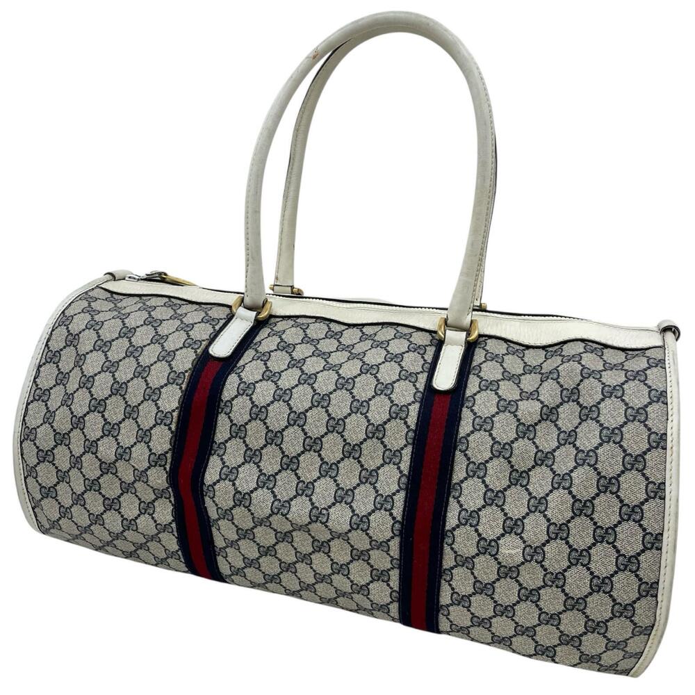 Gucci Boston Bag Travel Navy Blue x White